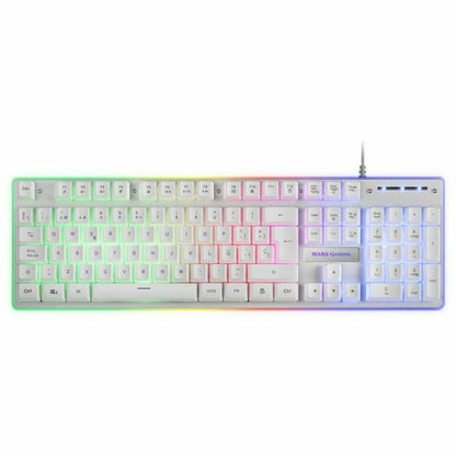 Pack Gaming Mars Gaming MCPXWES Blanc Espagnol Qwerty QWERTY LED RGB