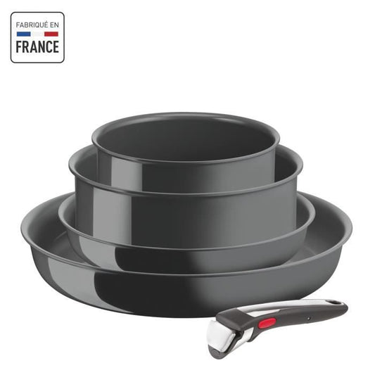 TEFAL INGENIO Renew Lot de 2 poêles, 2 casseroles, Poignée, Induction, Céramique, Lave-vaisselle, Fabriqué en France L2619002