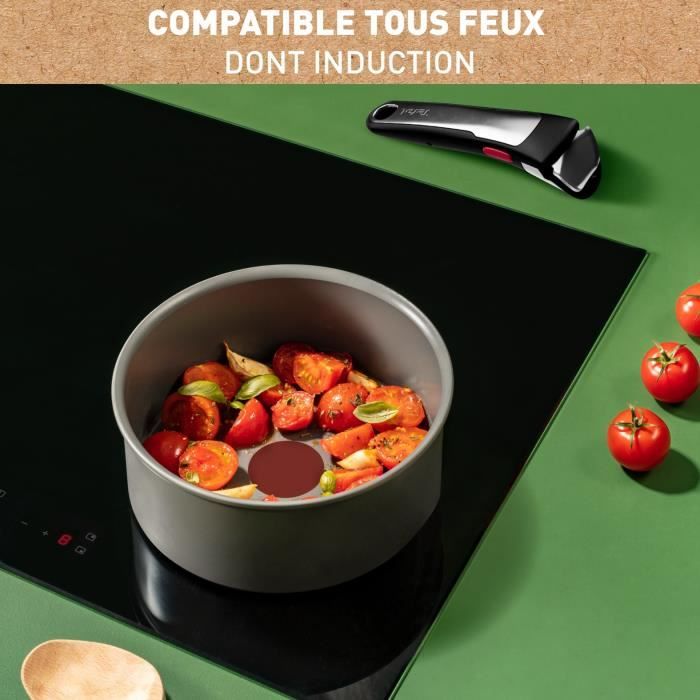 TEFAL INGENIO Renew Lot de 2 poêles, 2 casseroles, Poignée, Induction, Céramique, Lave-vaisselle, Fabriqué en France L2619002