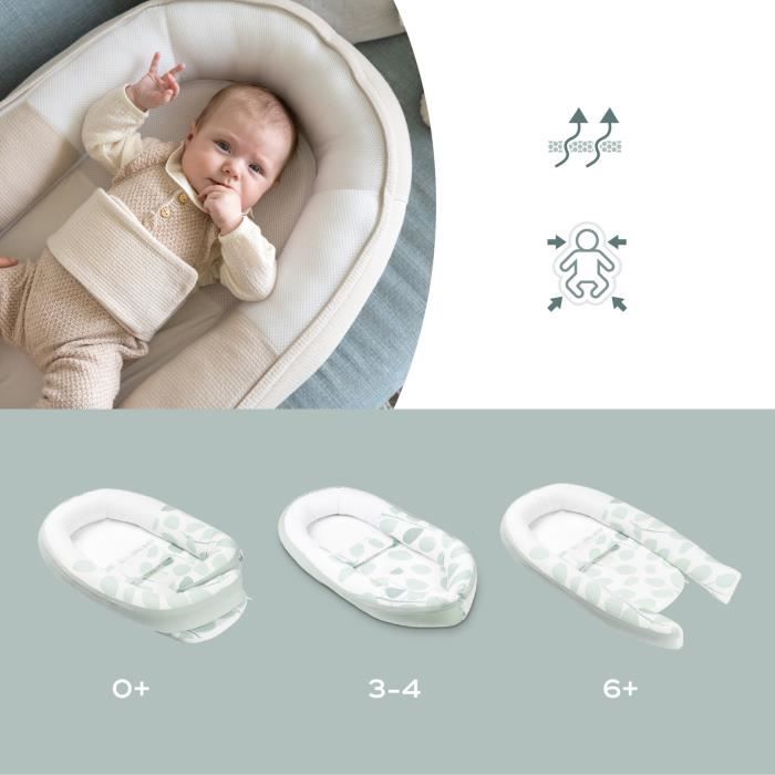 BABYMOOV Réducteur de lit Doomoo Cocoon Tetra, nid douillet et sécurisé, beige