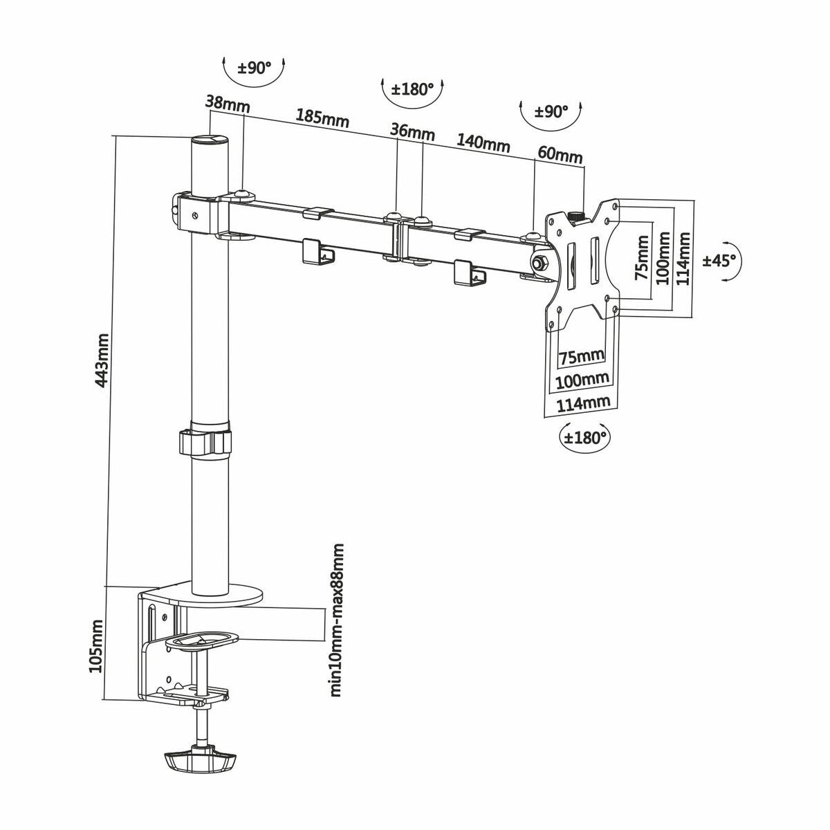 Support de table d'écran Aisens DT32TSR-039 13"