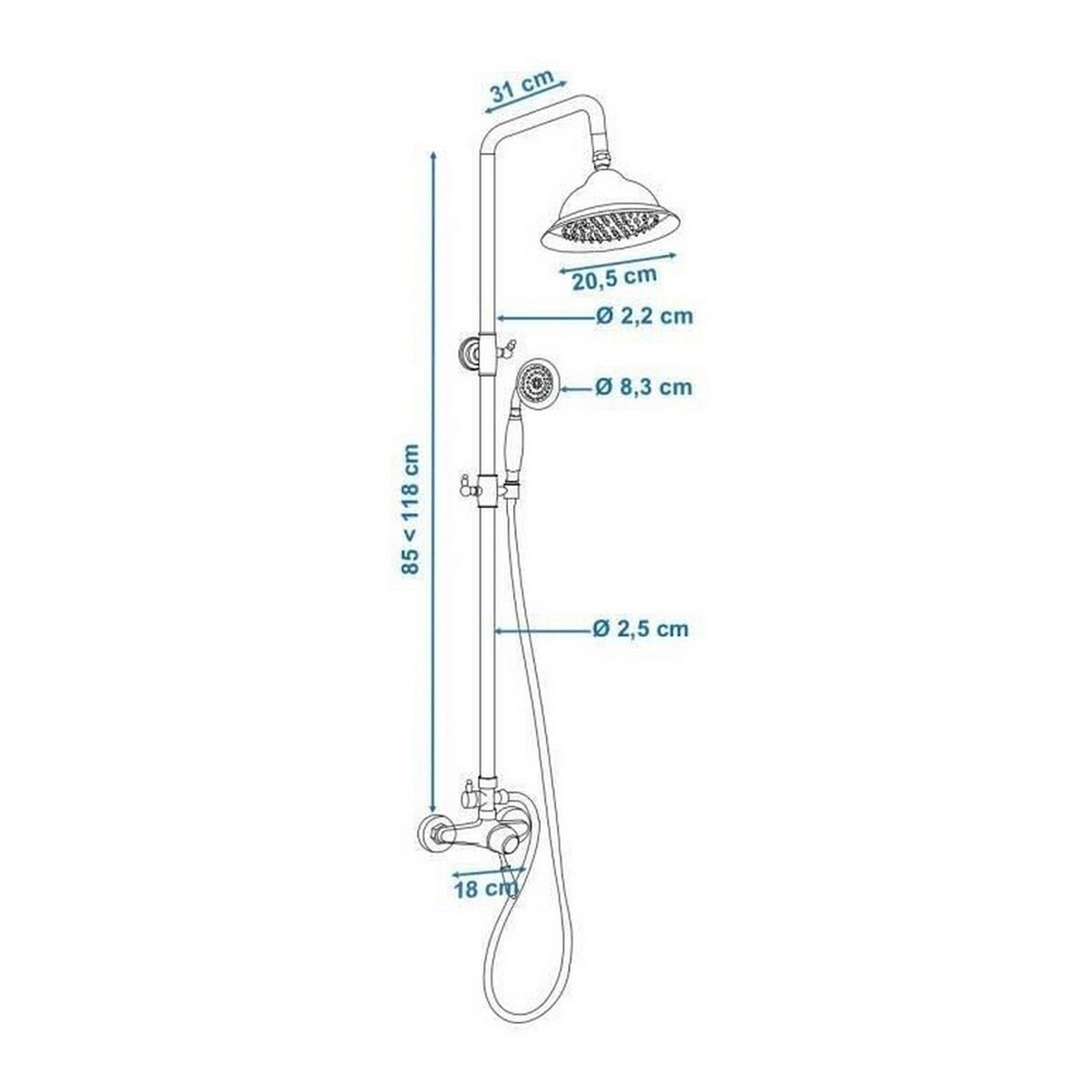 Colonne de douche Rousseau Acier inoxydable