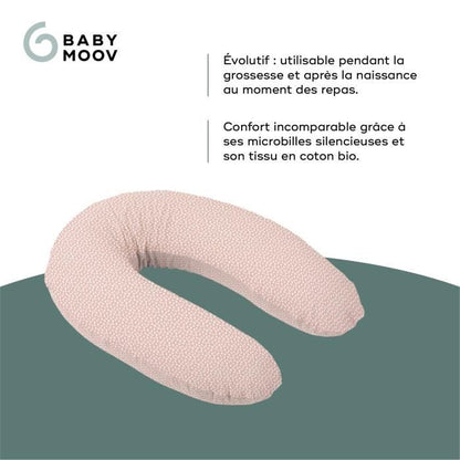 BABYMOOV Coussin de maternité Doomoo Buddy, un confort unique de la grossesse a l'allaitement, cloudy pink