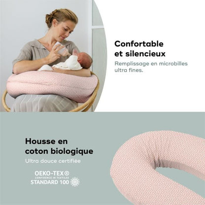 BABYMOOV Coussin de maternité Doomoo Buddy, un confort unique de la grossesse a l'allaitement, cloudy pink