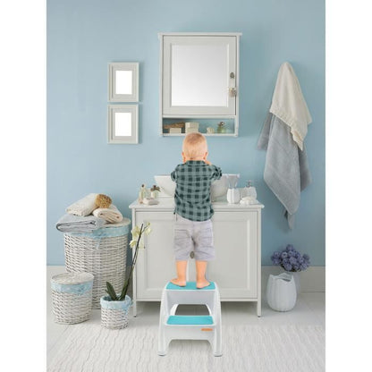 Tabouret marchepied - DREAMBABY - Toddler & Me 2 Up - Antidérapant et texturé - Jusqu'a 145 kg pour les petits et les adultes - Aqua