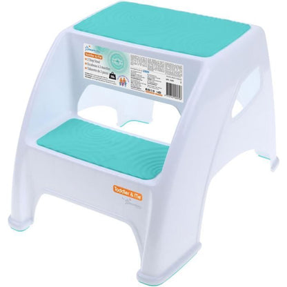 Tabouret marchepied - DREAMBABY - Toddler & Me 2 Up - Antidérapant et texturé - Jusqu'a 145 kg pour les petits et les adultes - Aqua