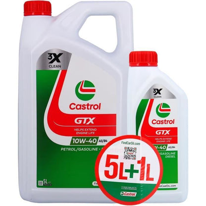 Huile Moteur - CASTROL GTX - 10W-40 A3/B4 - 5L+1L - 057026