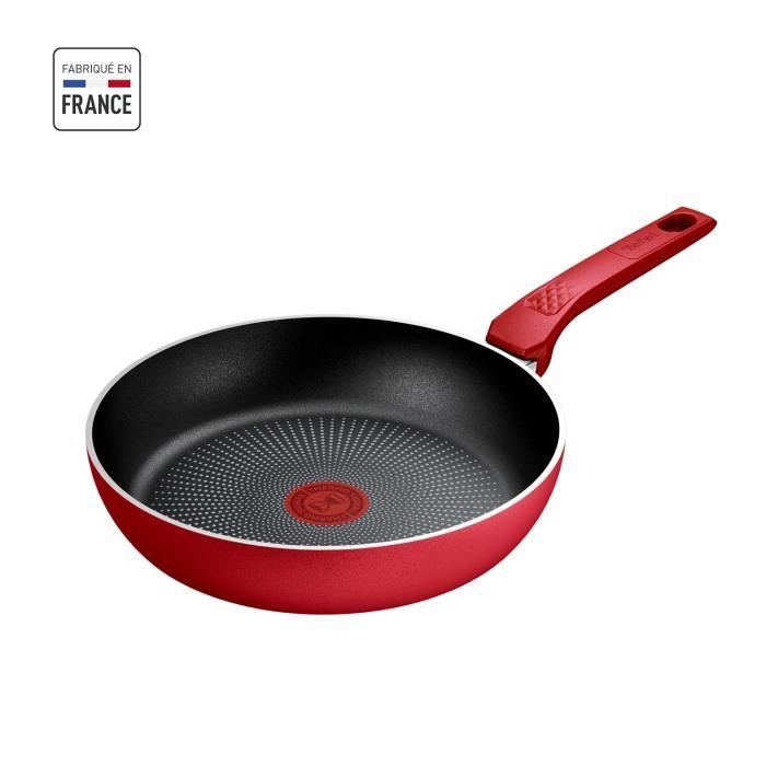 TEFAL Poêle 24 cm, Induction, Revêtement antiadhésif, Forme profonde, Poignée ergonomique, Fabriqué en France, Daily Expert