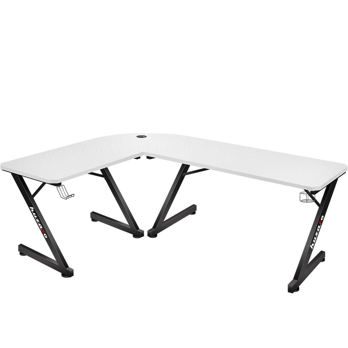 Bureau Gaming Huzaro HZ-Hero 7.0 Blanc Noir Fibre de Carbone 154 x 72,5 x 117 cm