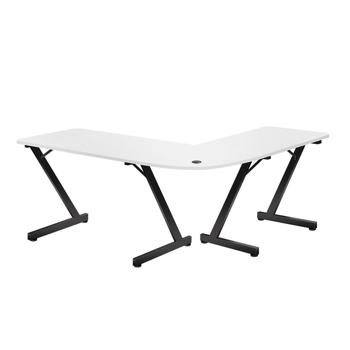 Bureau Gaming Huzaro HZ-Hero 7.0 Blanc Noir Fibre de Carbone 154 x 72,5 x 117 cm