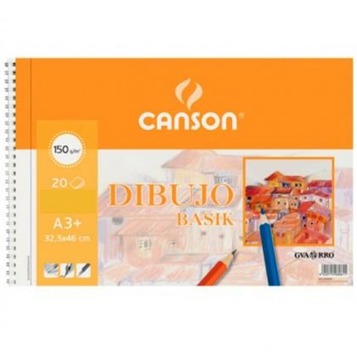 Bloc à dessin Canson Basik Blanc 20 Volets Lisse Microperforé