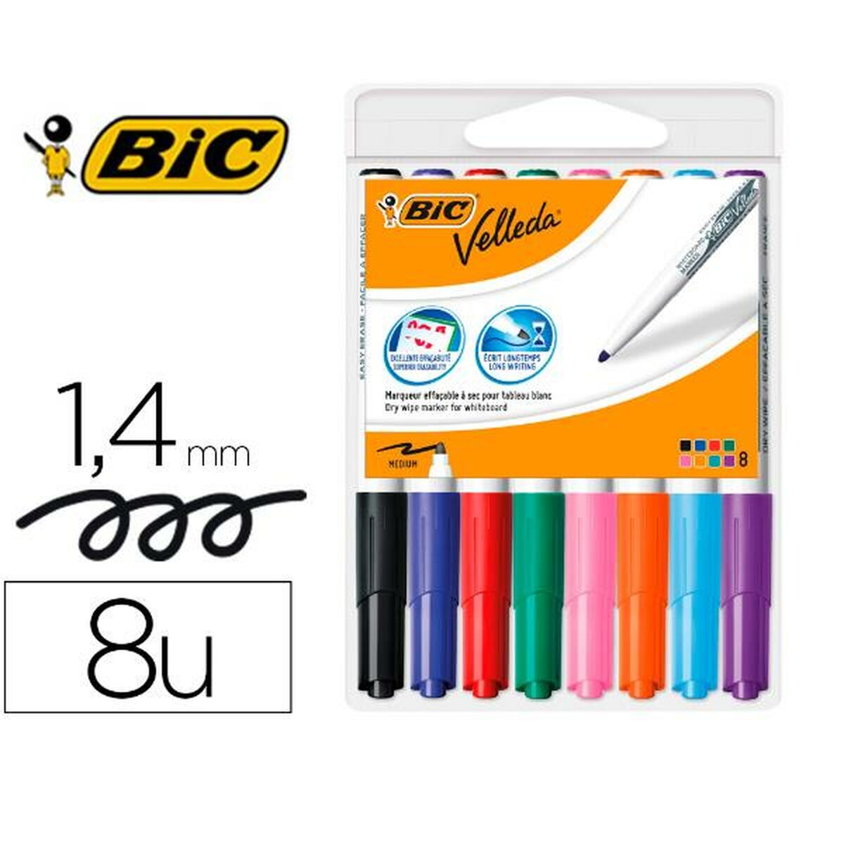 Marqueur pour tableau blanc Bic 1199001748 polystyrène 8 Pièces (8 Pièces)