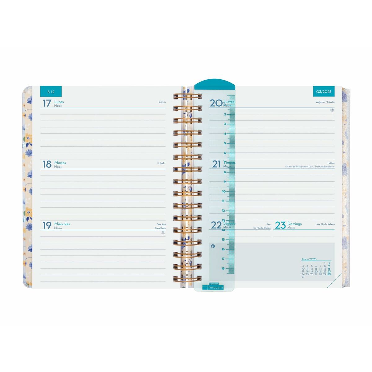 Agenda Finocam Flowers Multicouleur 2024-2025 Enseignant