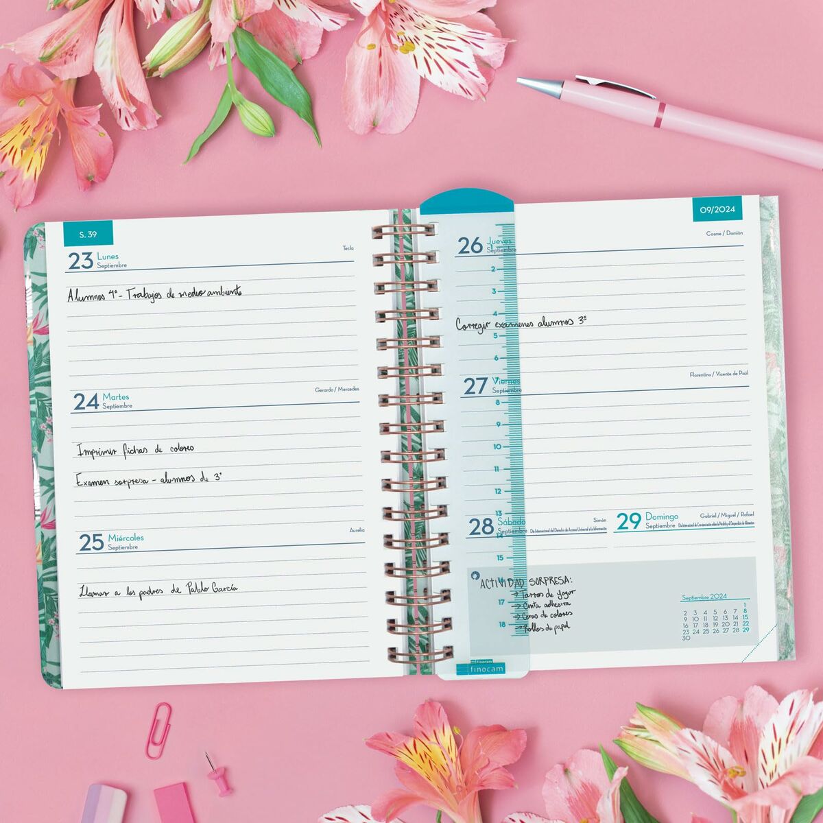 Agenda Finocam Tropic Multicouleur A5 2024-2025 Enseignant (1 Unité)