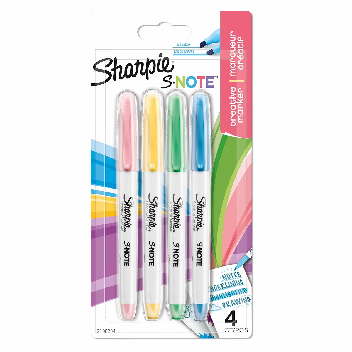 Boîte de marqueurs Sharpie 2138234 1-3 mm Multicouleur 4 Unités (4 Unités)