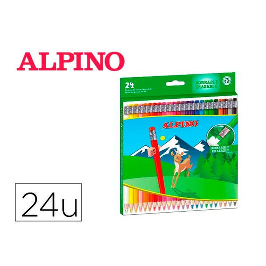 Crayons de couleur Alpino AL013658 Multicouleur effaçable 24 Pièces