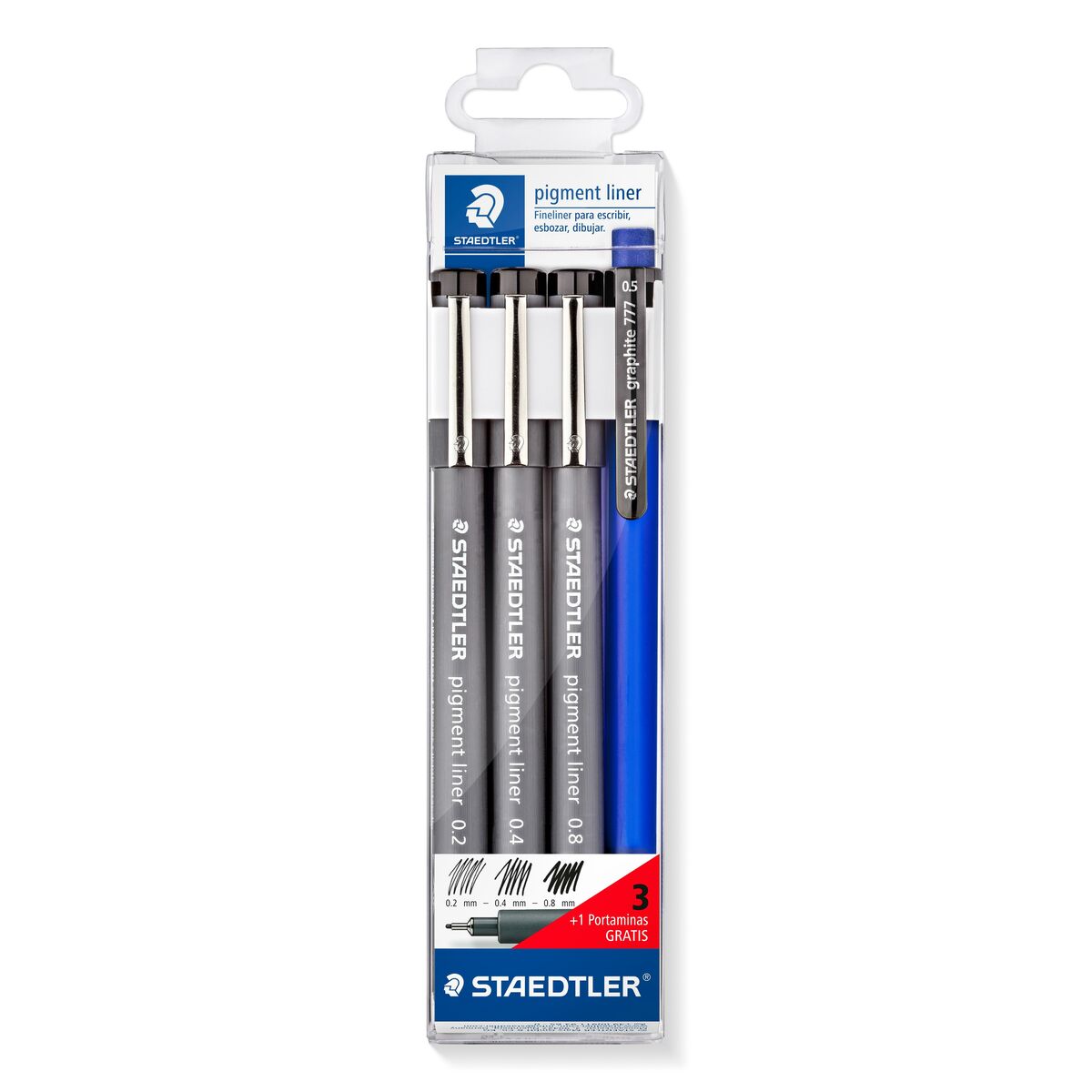 Stylos Staedtler 308 S1WP3 Noir (3 Pièces)