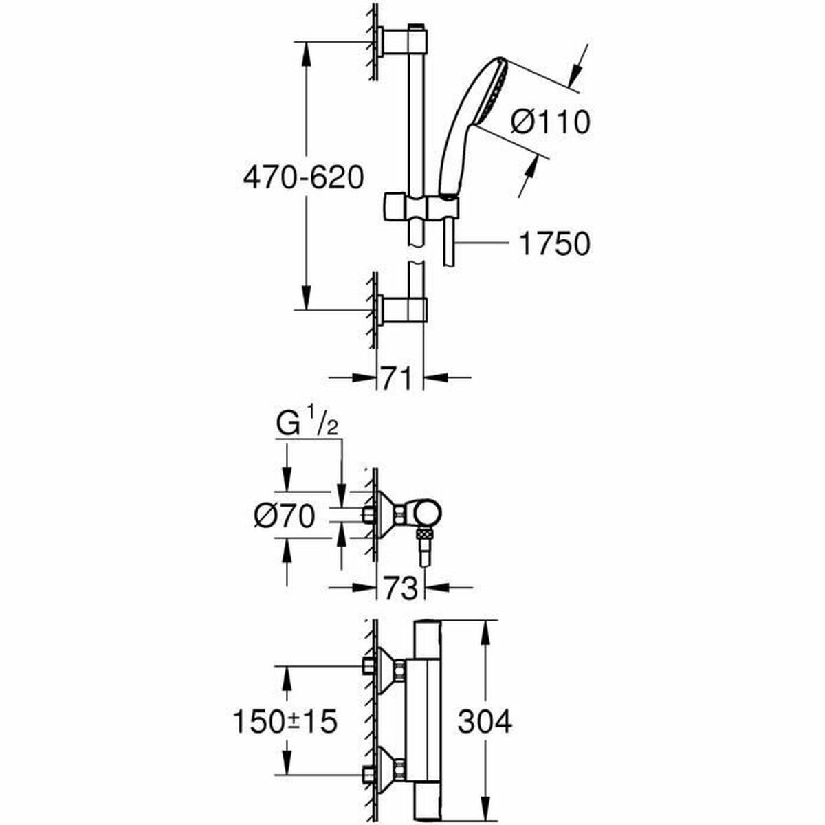 Colonne de douche Grohe Precision Start Plastique