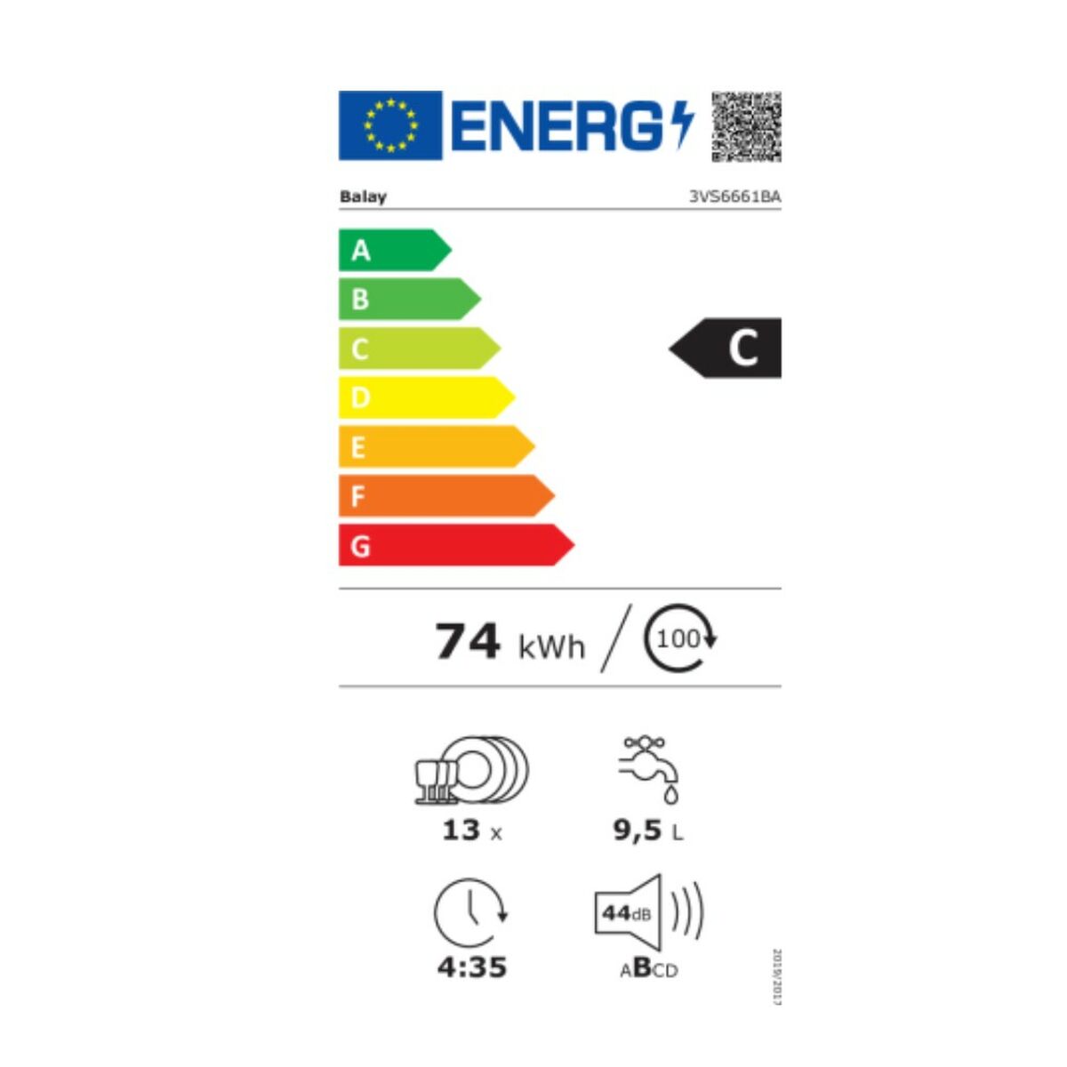 Lave-vaisselle Balay 3VS6661BA Blanc 60 cm