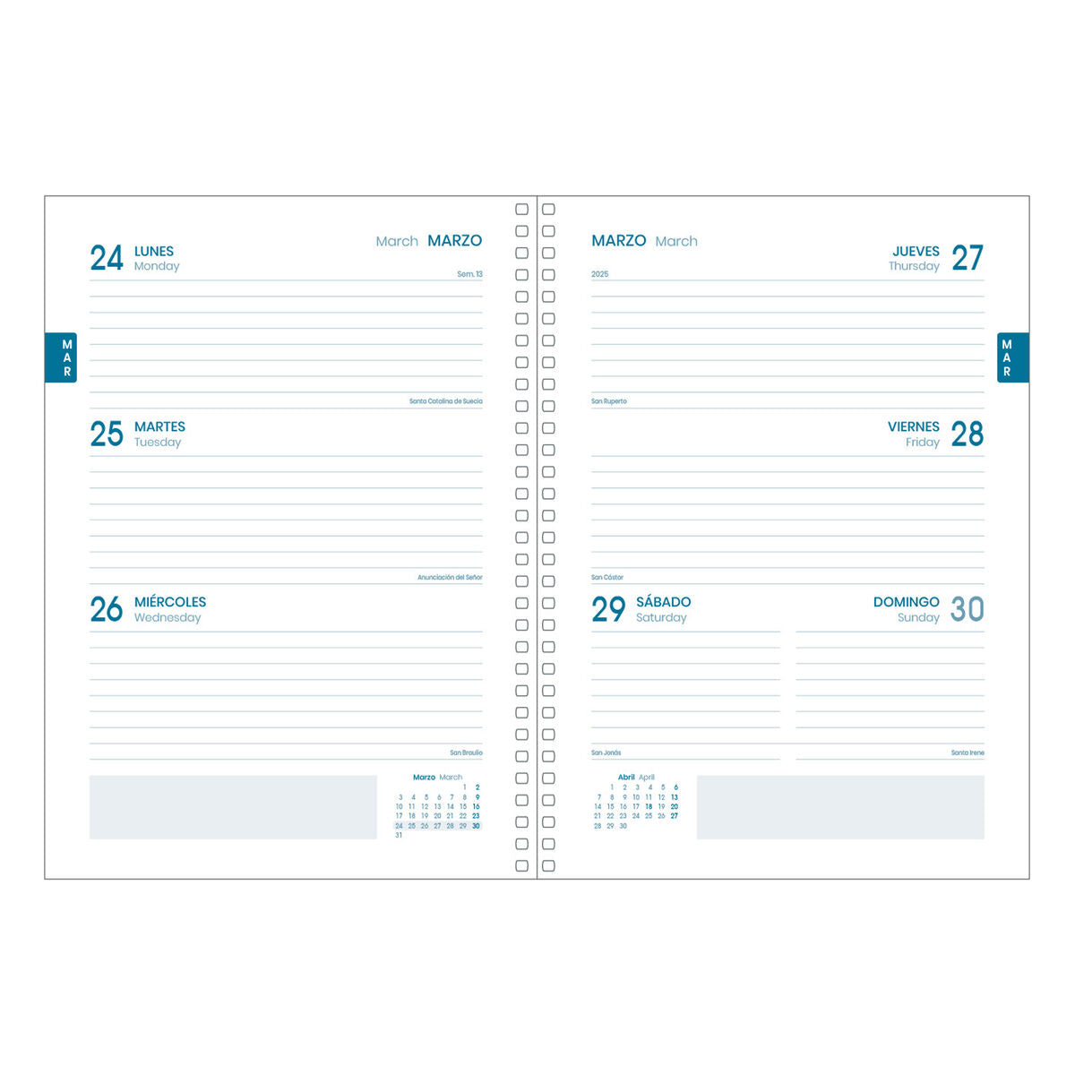 Agenda DOHE Tangram Basic Bleu A5 2024-2025