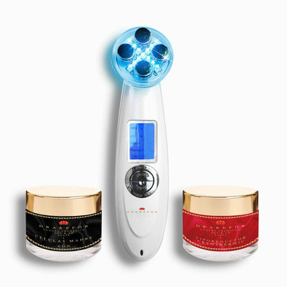 Masseur Facial Drakefor 9901 - RF, Photothérapie & Électrostimulation 3 Pièces