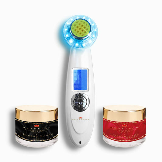 Masseur Facial Drakefor 9902 Blanc - RF & Photothérapie 3 Pièces