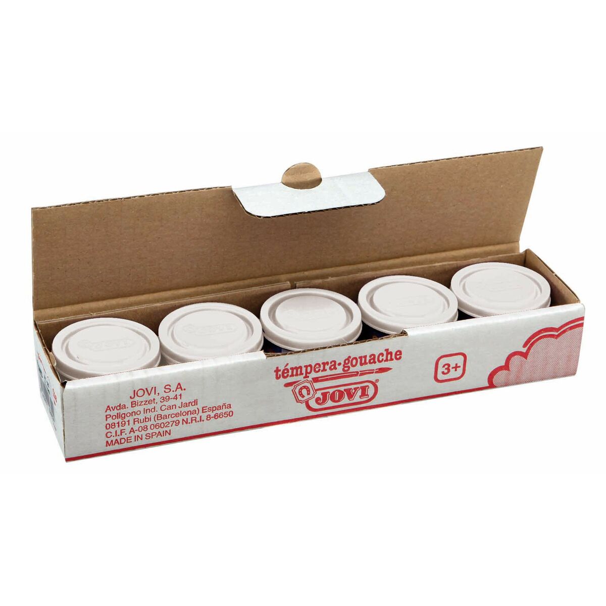 Gouache Jovi 50301 Blanc Bois Papier Tissu Papier carton (5 Unités) (5 Pièces)