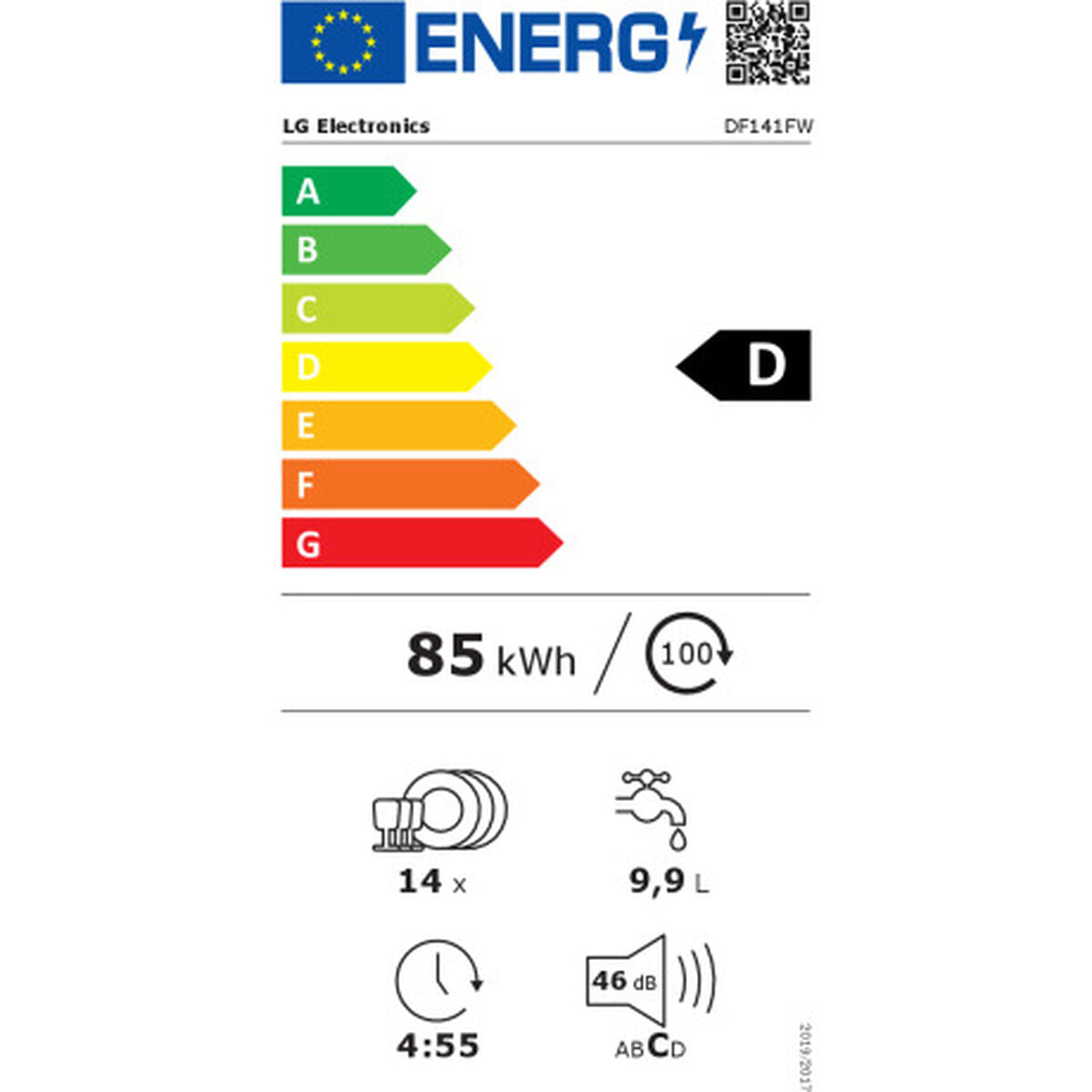 Lave-vaisselle LG DF141FW 60 cm