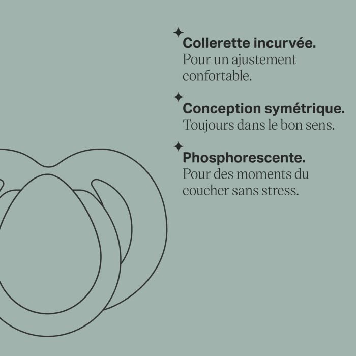 Sucette de nuit - TOMMEE TIPPEE - 18-36 mois - Lot de 6 sucettes phosphorescentes avec capsule de stérilisation réutilisable