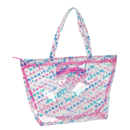 Sac à main Femme Barbie Logomania Transparent Rose clair 54 x 35 x 17 cm