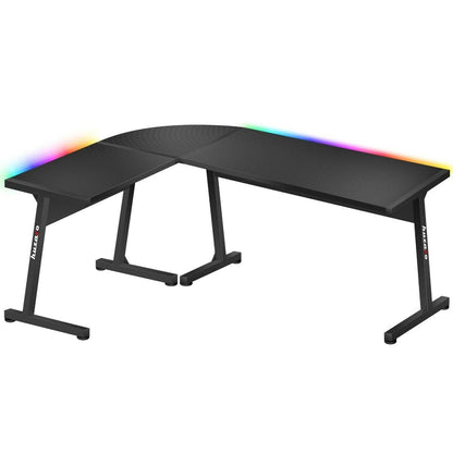 Bureau Gaming Huzaro HZ-Hero 6.0 Black RGB Noir Acier Fibre de Carbone 147 x 74 x 112 cm