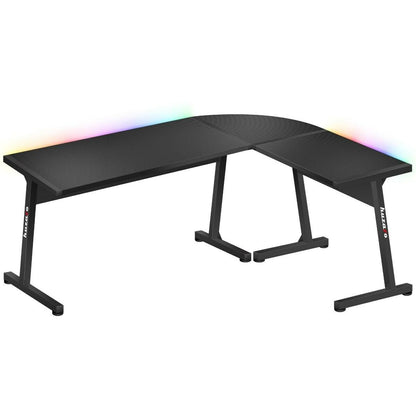 Bureau Gaming Huzaro HZ-Hero 6.0 Black RGB Noir Acier Fibre de Carbone 147 x 74 x 112 cm