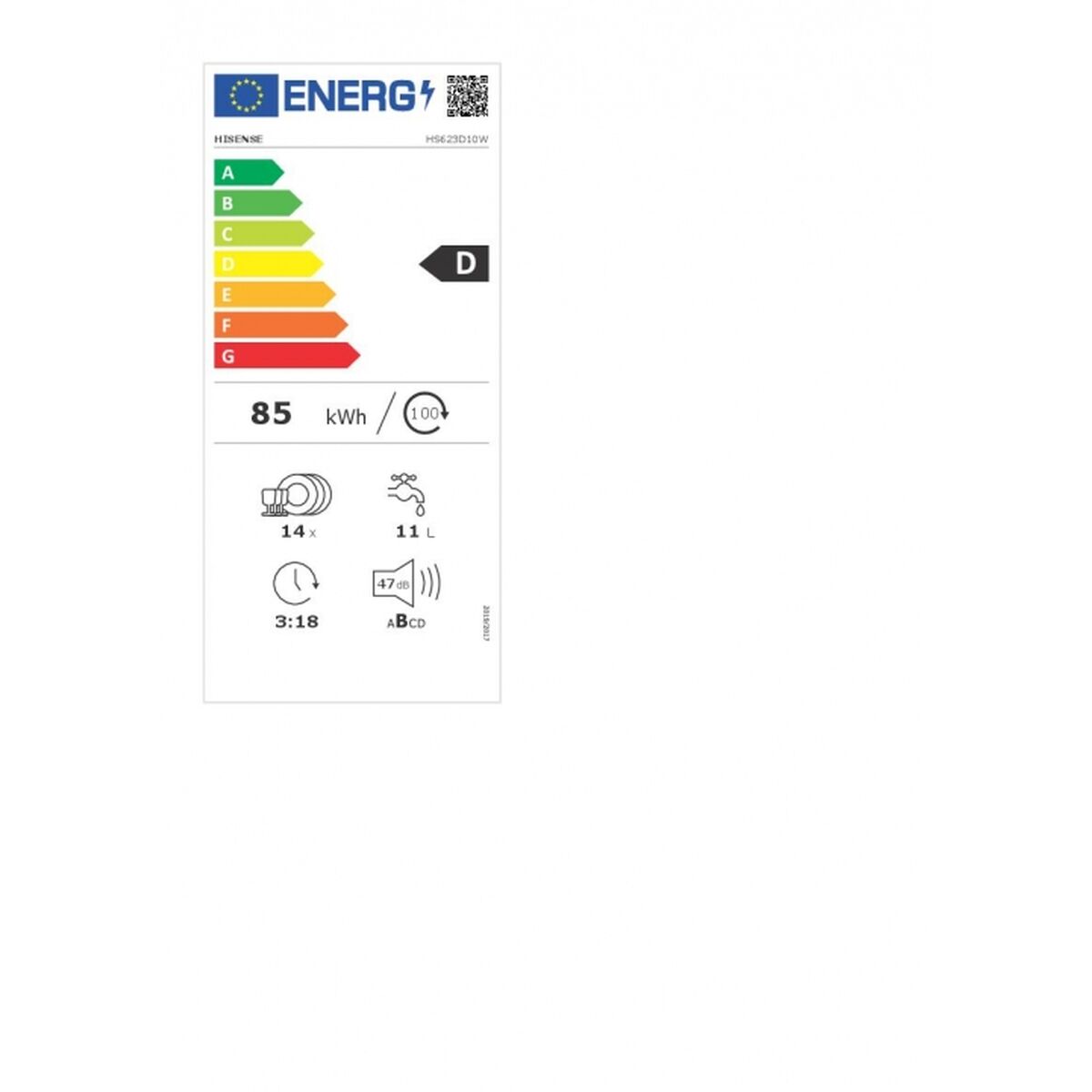 Lave-vaisselle Hisense HS623D10W 60 cm