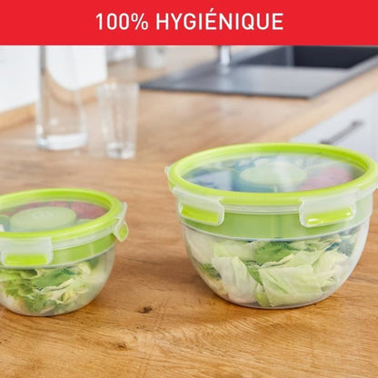 TEFAL Boîte alimentaire 1L, 2 compartiments, Sans BPA, Masterseal To Go Salad Box K3100112