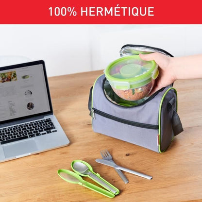 TEFAL Boîte alimentaire 1L, 2 compartiments, Sans BPA, Masterseal To Go Salad Box K3100112