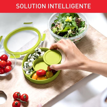 TEFAL Boîte alimentaire 1L, 2 compartiments, Sans BPA, Masterseal To Go Salad Box K3100112