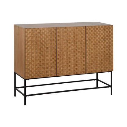 Buffet MARIGNI Noir Naturel Fer Bois MDF 121,5 x 42,5 x 93,5 cm