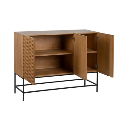 Buffet MARIGNI Noir Naturel Fer Bois MDF 121,5 x 42,5 x 93,5 cm