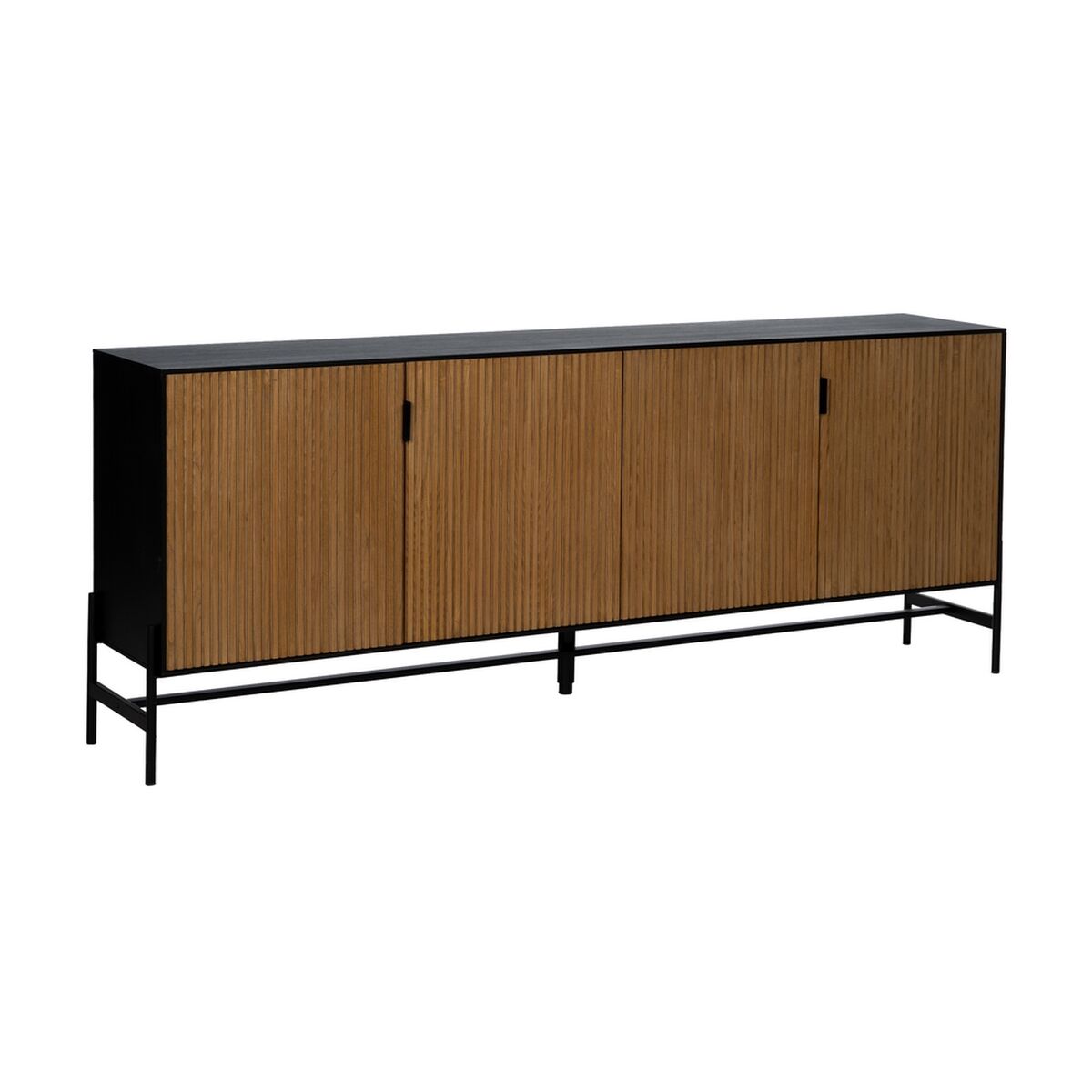 Buffet ORLEANS Noir Naturel Fer Bois MDF 204 x 40 x 81,5 cm