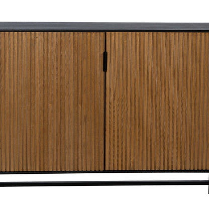 Buffet ORLEANS Noir Naturel Fer Bois MDF 204 x 40 x 81,5 cm