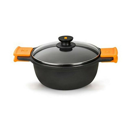 Casserole avec Couvercle en Verre BRA A270332 8,3 L Ø 32 cm Noir Métal Aluminium fondu