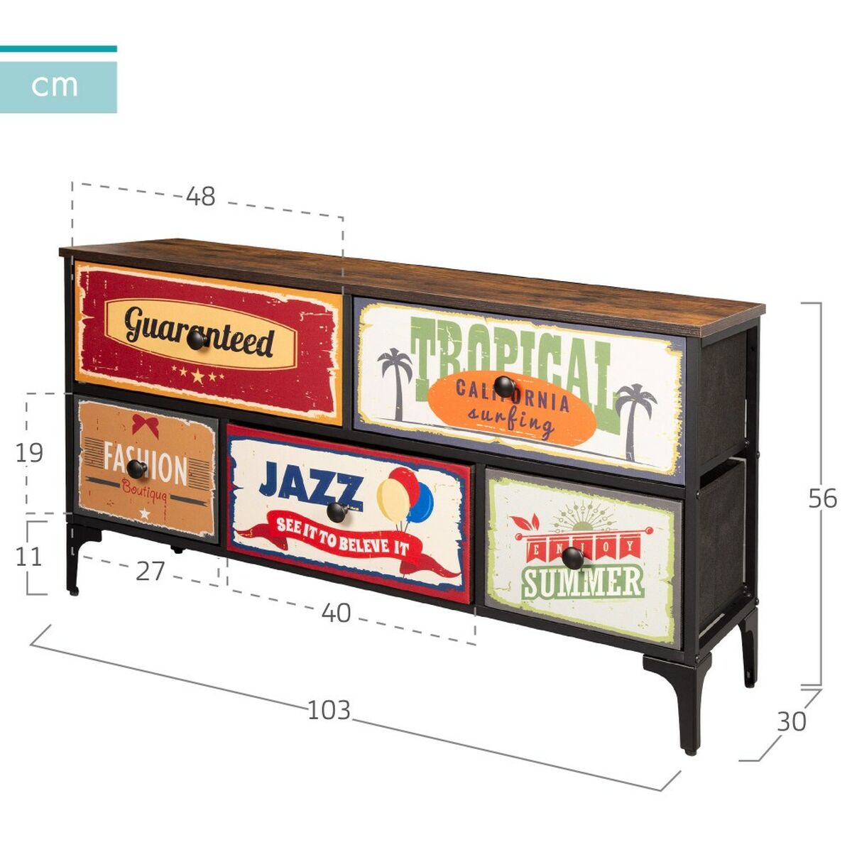 Commode Max Home Vintage 103 x 56 x 30 cm