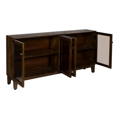 Buffet Marron Verre Bois de manguier 180 x 35 x 87 cm