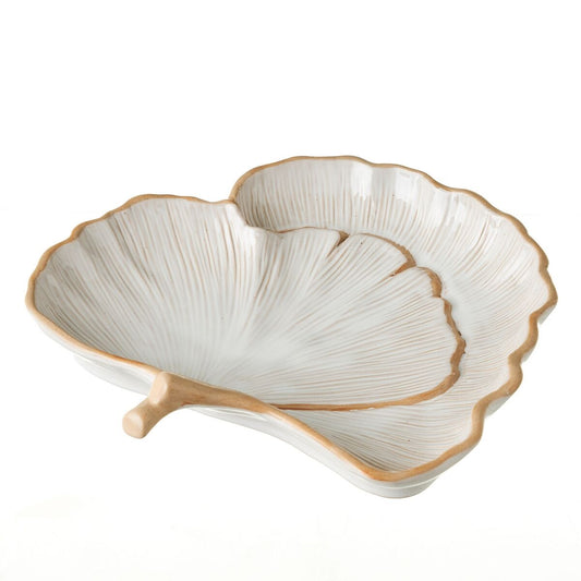 Bol GINKGO Blanc Naturel Porcelaine 25,2 x 26 x 5,5 cm