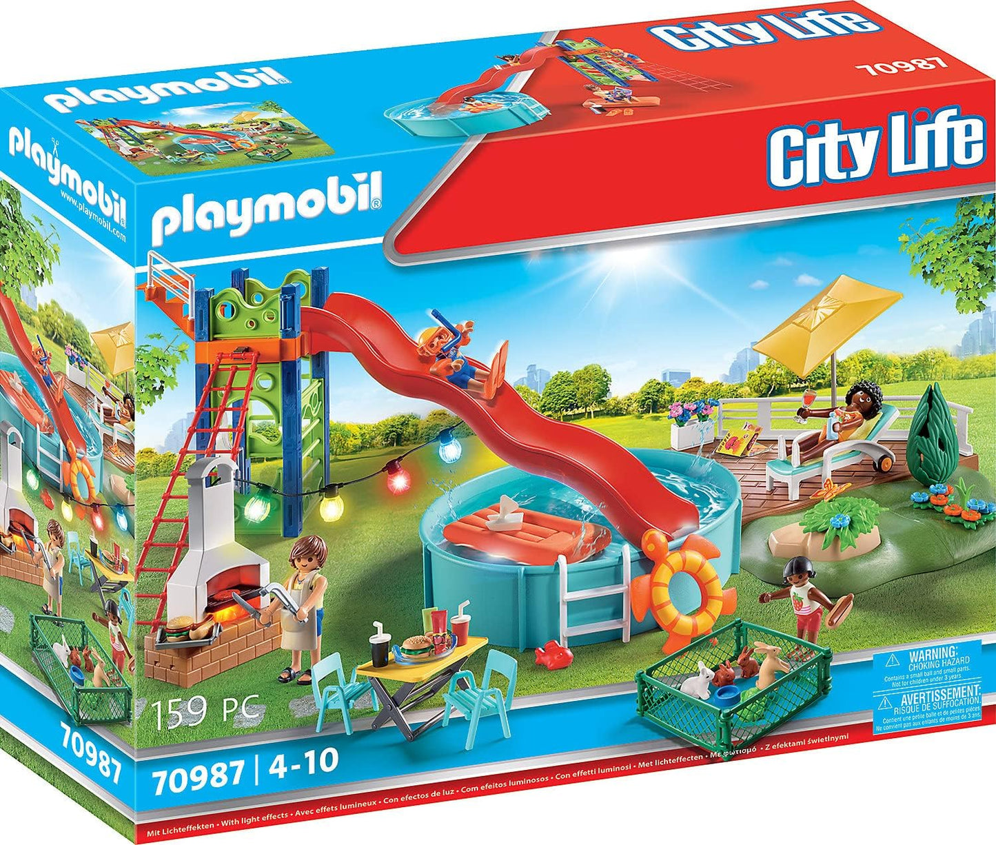 Playset Playmobil 70987 Barbecue Piscine