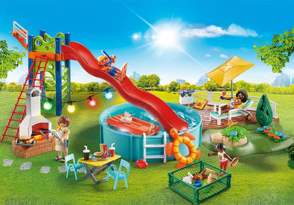 Playset Playmobil 70987 Barbecue Piscine