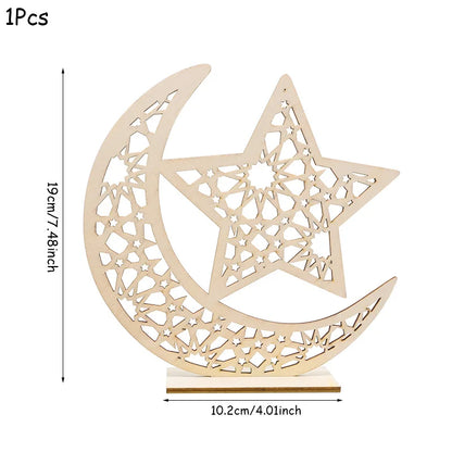 Pendentif en Bois avec LED Ramadan & EID Mubarak