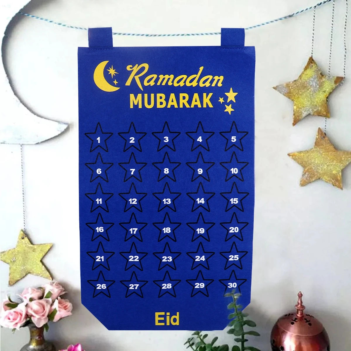 Calendrier du Ramadan en Feutre pour Enfants - Eid Mubarak