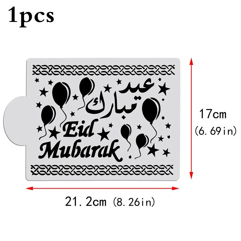 Pochoirs de Pulvérisation Ramadan & Eid Mubarak - Décoration Café, Gâteau ou autres