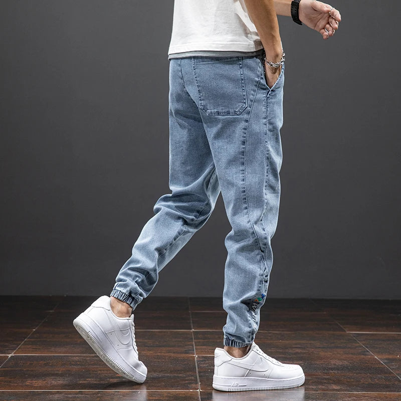 Pantalon de Jogging Denim Jean Cargo Homme - Baggy Harem Grande Taille